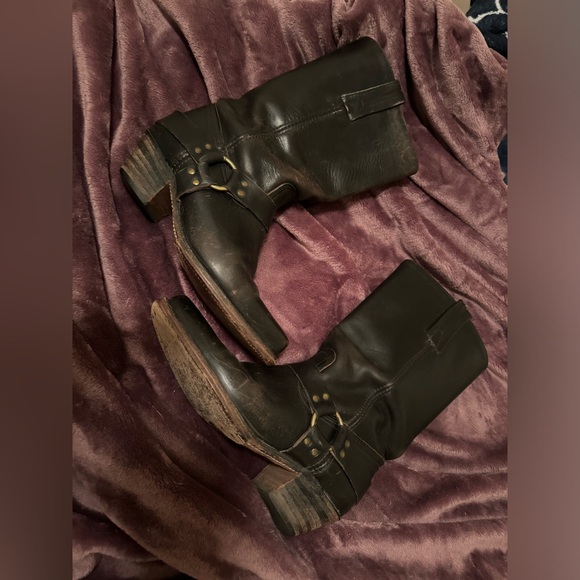 Frye Harness Motorcycle Boots - Black - Men’s 10B - Picture 1 of 6